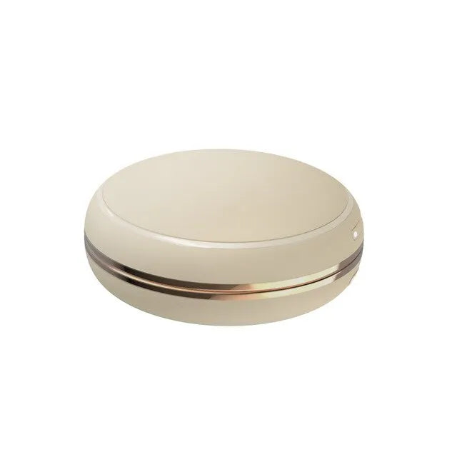 Portable aluminium alloy power bank with hand warmer in coffee colour showing 10000 mAh capacity and Type-C port