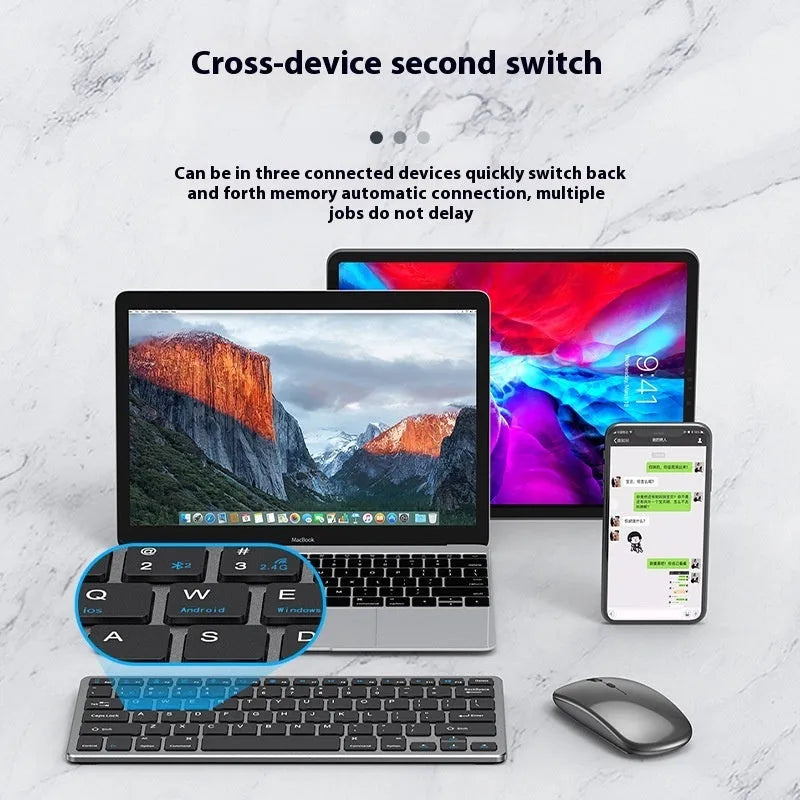 Wireless keyboard and mouse combo in black, gun colour, or silver with ultra-thin design and included keyboard cover
