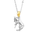 925 sterling silver clavicle chain necklace with cat charm pendant and electroplated finish