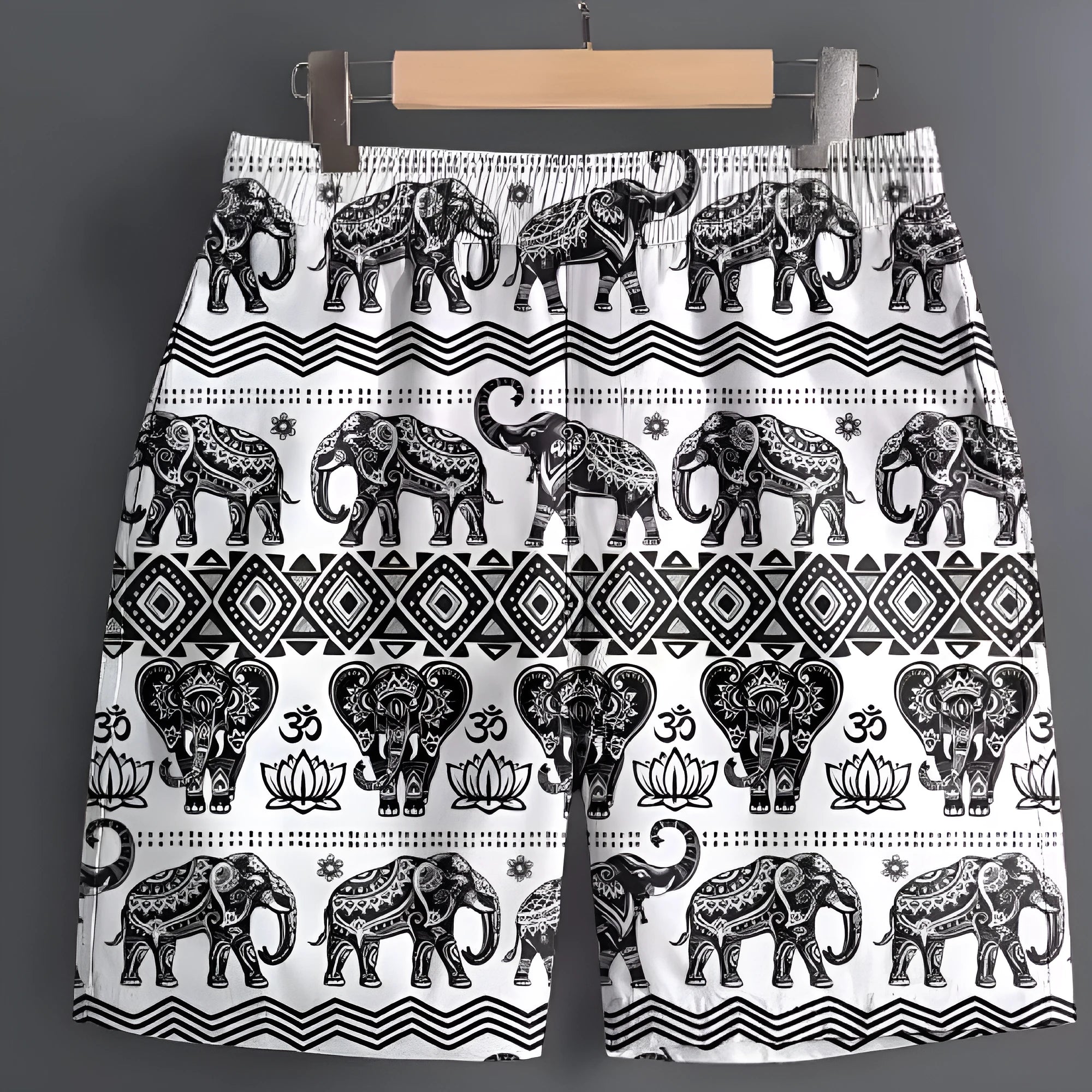 Men's polyester outdoor sport shorts in multiple patterns and colours with size range up to 5XL