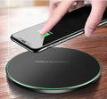 Black wireless charging pad for iPhone Samsung fast charging with copper coil 98mm