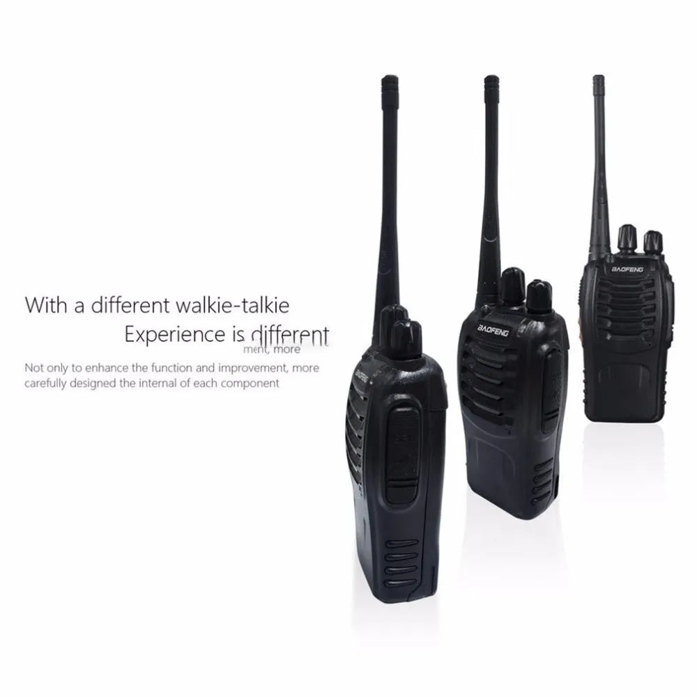 Black BF-888S two-way radio walkie talkie with antenna and belt clip