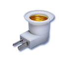 White bakelite wall plug-in E27 lamp holder with integrated switch control