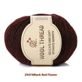 Roll of hand-knitting wool threads in various colours for baby garments with 10 knitting needles