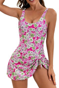Backless tight one-piece swimsuit for women in striped polyester fabric