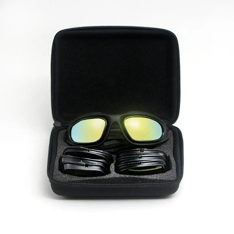 Tactical polarized sunglasses for cycling with full rim sports frame