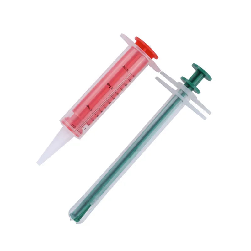 Two-piece silica gel pet pill shooter set with soft tips for cats and dogs