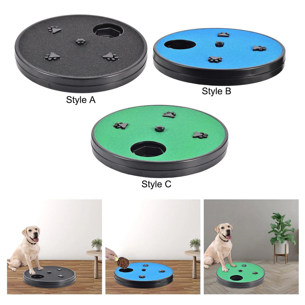 33cm square dog nail file board with suction cup base and rotating slow feeder compartments