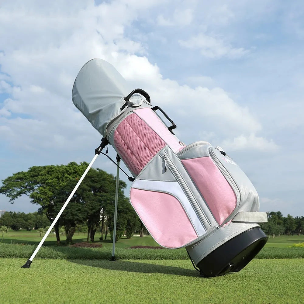 PGM lightweight nylon golf ball bag with bracket design in QB148 Gray Pink