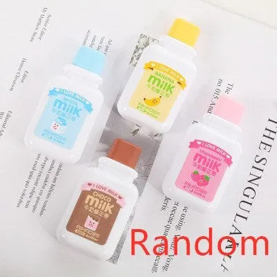 Cute bottle-shaped correction tape dispenser with 6 metres of white correction fluid.
