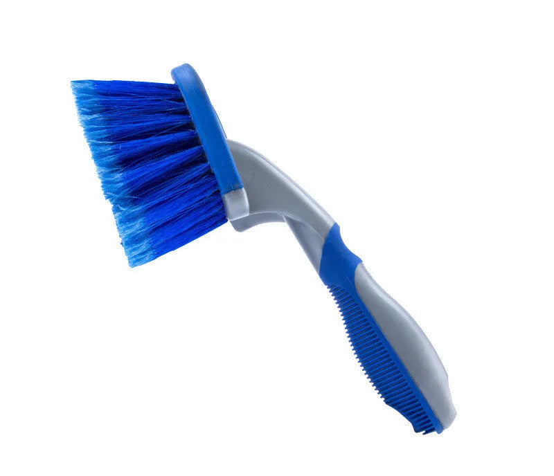 Car tire wheel brush with long handle and twisted yarn bristles for cleaning alloy wheel hub