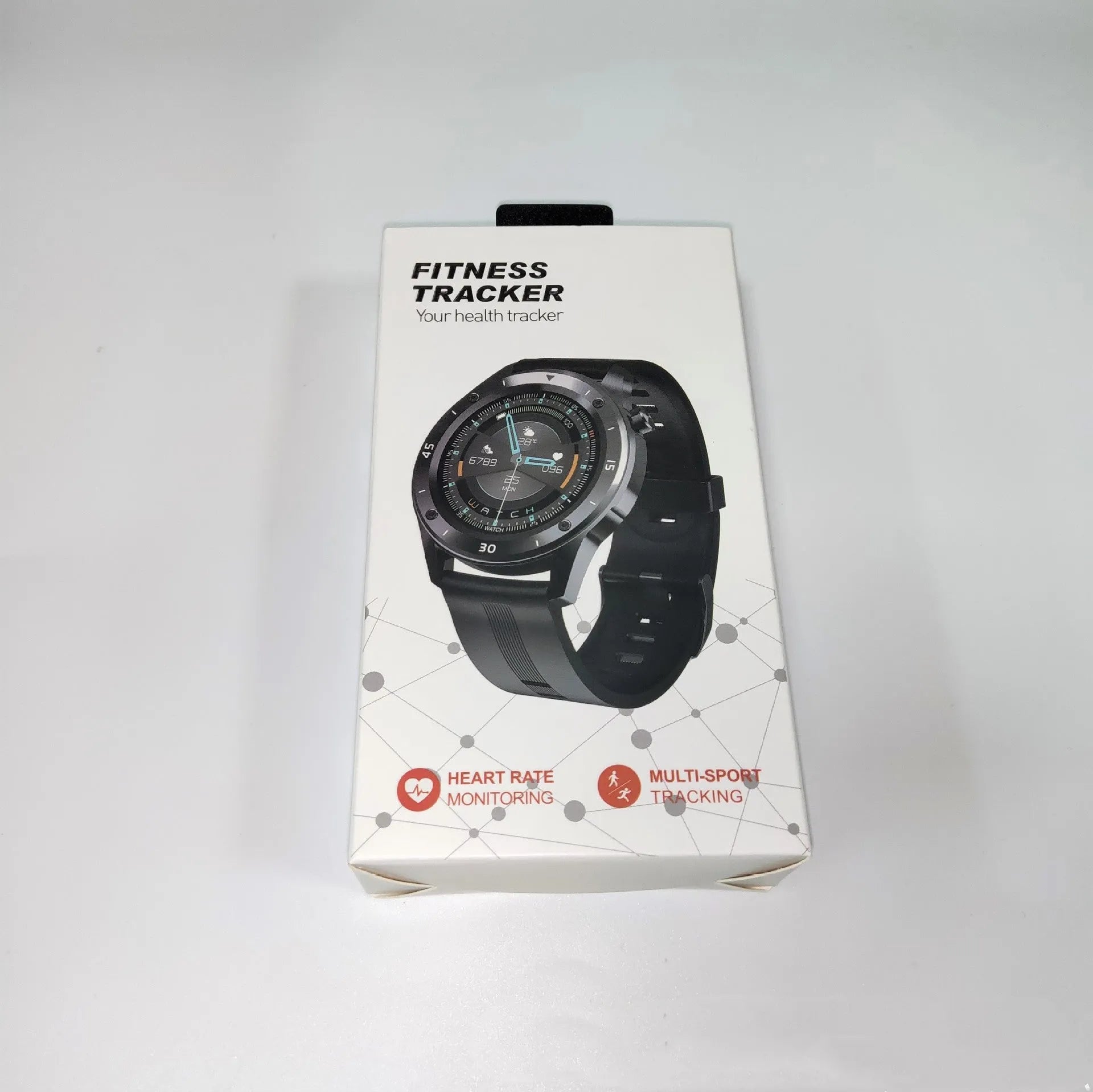 F22 smartwatch with 1.54 inch screen on TPU wrist strap in black, green or red colours