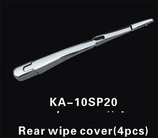 Four silvery ABS plastic rear wiper cover trim pieces for a Hyundai car.