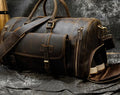 Retro crazy horse leather travel bag 22 inch 36-55L first layer cowhide in red brown or dark brown
