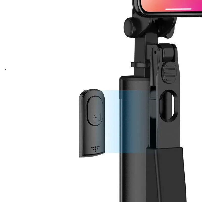 Black aluminium alloy Bluetooth selfie stick extended to 160cm with tripod base and remote control