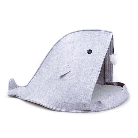 Foldable felt pet nest 40x40x50cm in grey colour with removable cover
