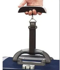 T-shaped electronic scale 50kg/10g with backlit LCD screen, black plastic, 16cm x 3cm portable size.