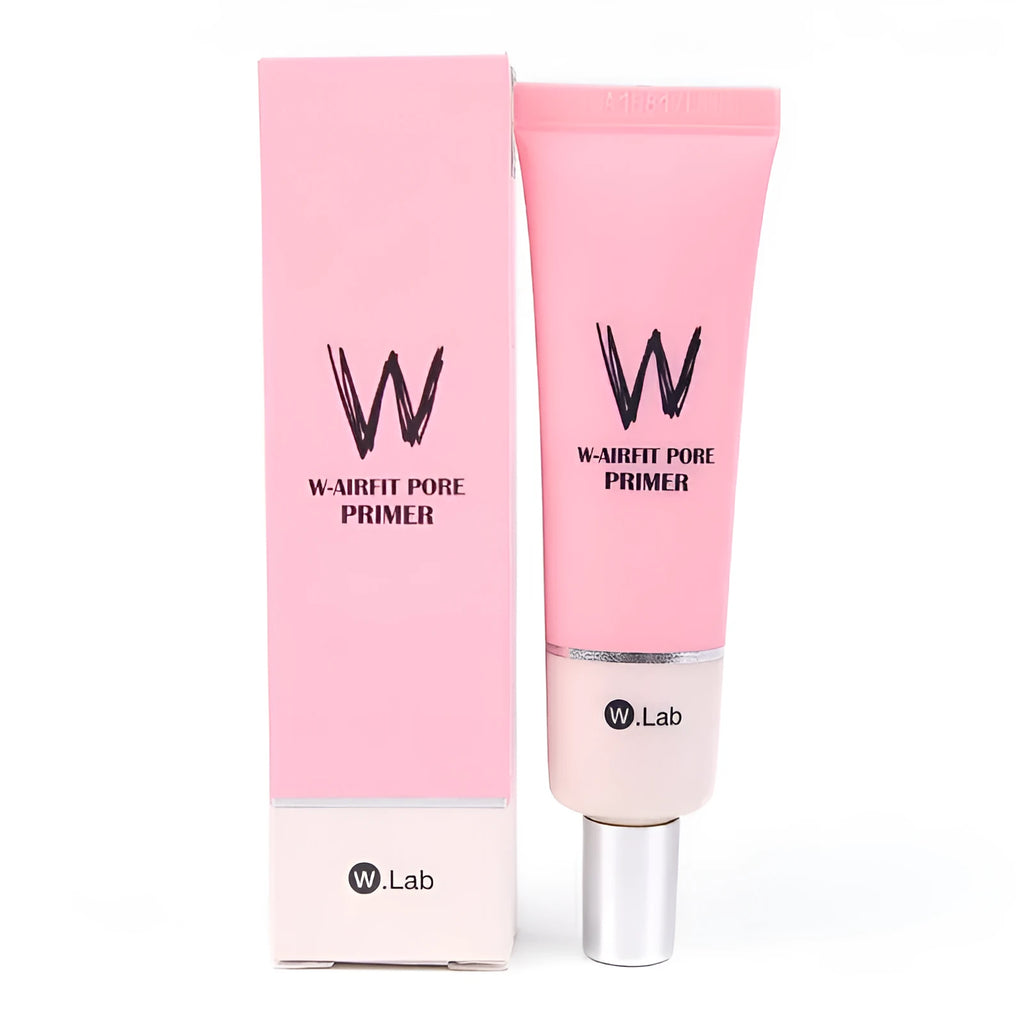 Pink cream before makeup face primer in tube packaging, brightening skin tone and creating invisible pores.