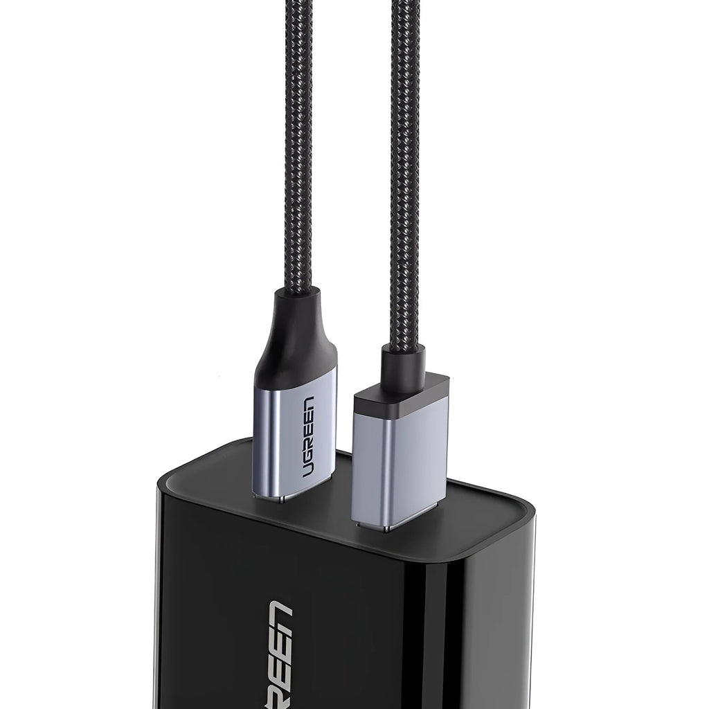 Ugreen black nylon braided USB-A to USB-C fast charging cable in multiple lengths