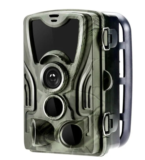 Green cellular trail camera for hunting with 16MP sensor and infrared night vision LEDs