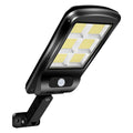 Black solar motion sensor outdoor light with IP65 waterproof rating for garden and pathway illumination