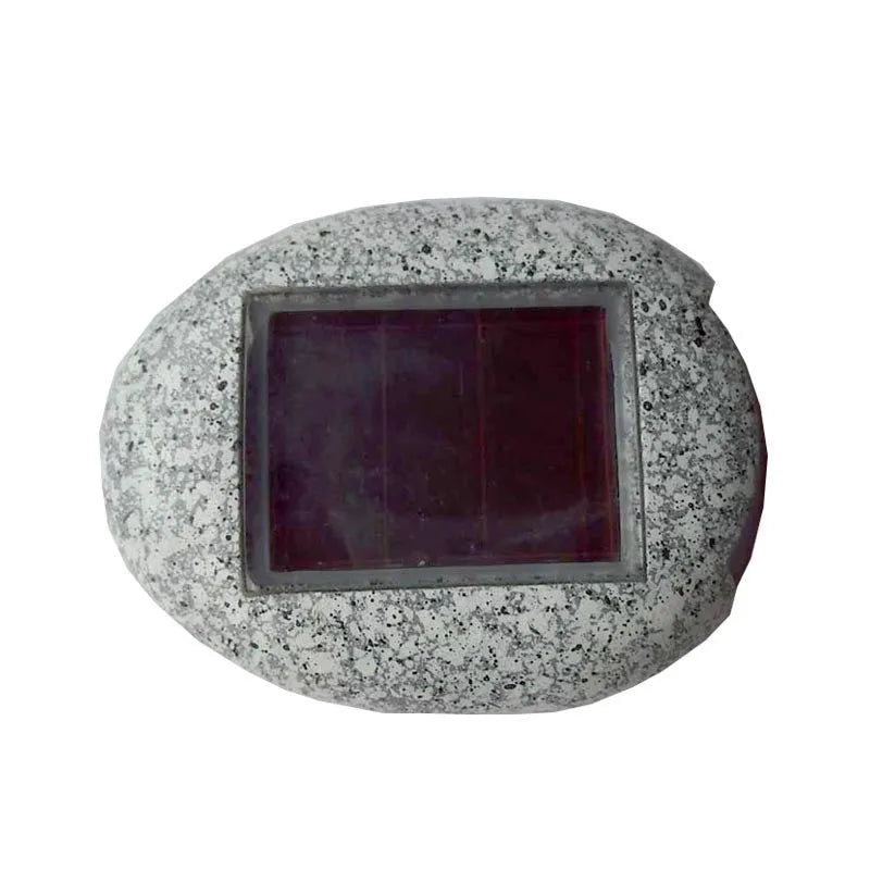 Solar waterproof outdoor cobble stone lamp decoration for lawn and pathway, grey resin, 84x64x26mm, IP65