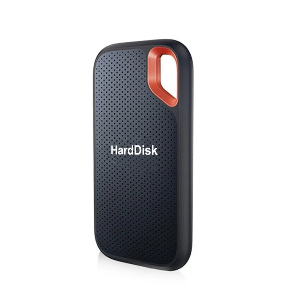 Black external SSD mobile solid state drive with USB Type-C 3.1 interface