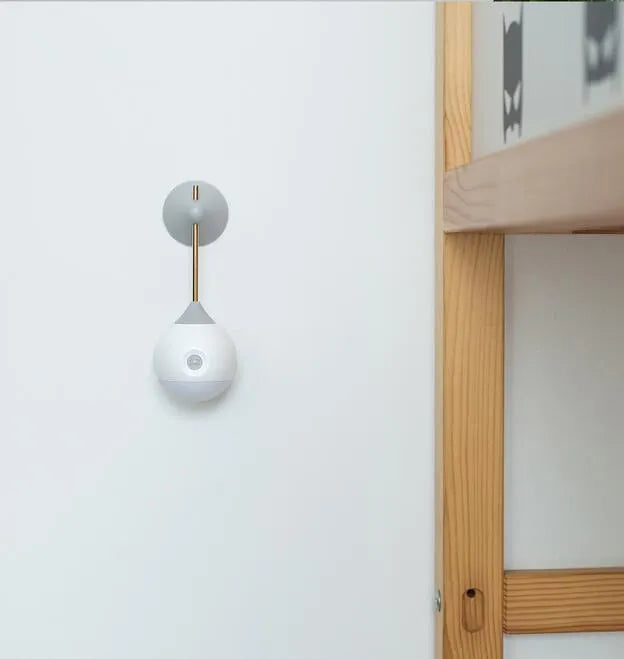 Induction night light with motion sensor, LED spiral shade, 149x61x56mm, Morandi Grey or Nutcracker colour