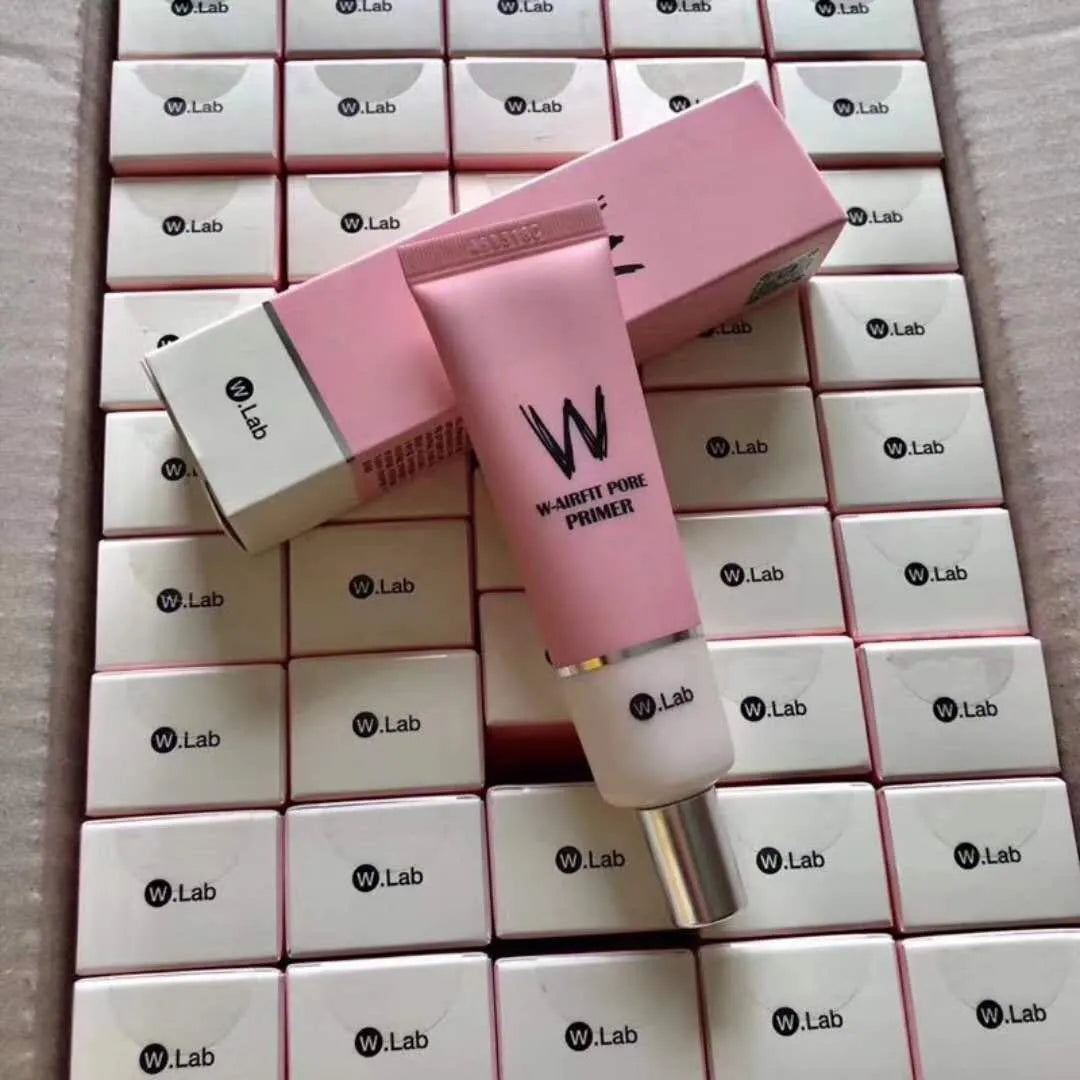 Pink cream before makeup face primer in tube packaging, brightening skin tone and creating invisible pores.