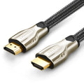 Version 2.0 HDMI cable with gold-plated connectors, shown in various lengths up to 15 metres.