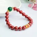 Emperor sandstone six words motto bracelet made from cinnabar with 8mm thickness and adjustable design