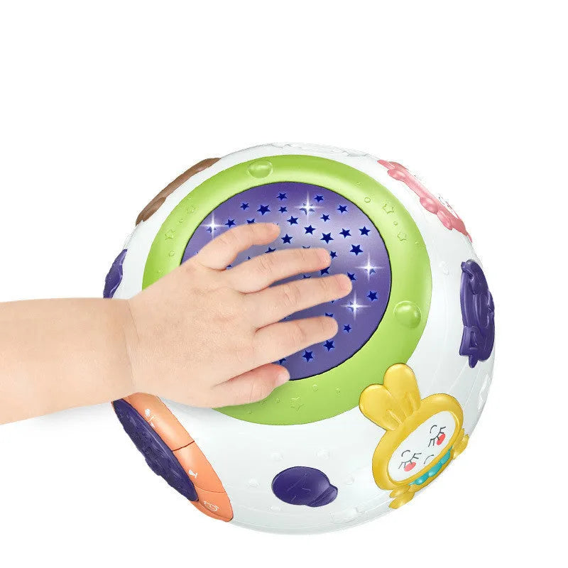White starry sky night light projector for children with colour-changing LEDs and sound modes