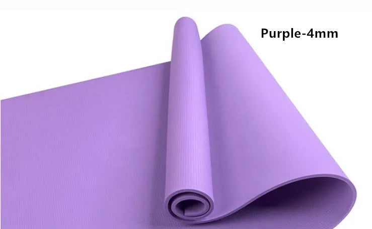 EVA fitness yoga mat in blue showing thickness and non-slip surface texture