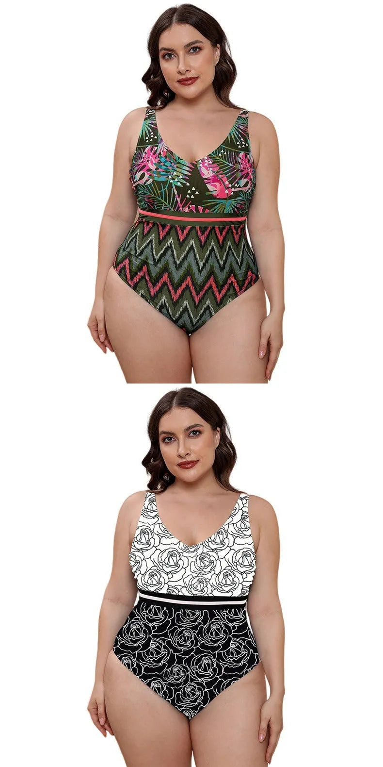 Women's striped vest one-piece swimsuit with spaghetti straps and printed pattern for swimming sports