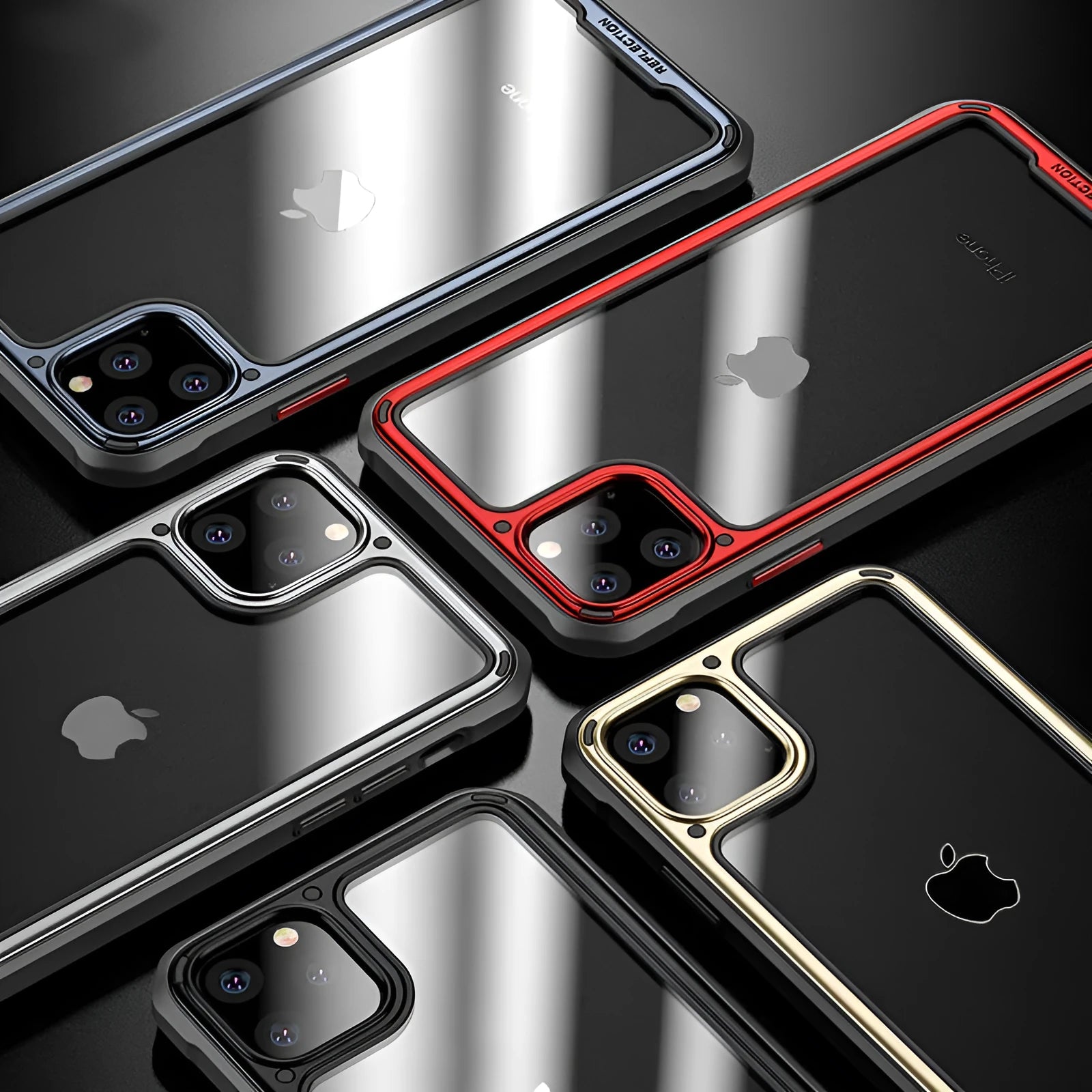 Transparent silicone iPhone 11 case showing phone design through clear material