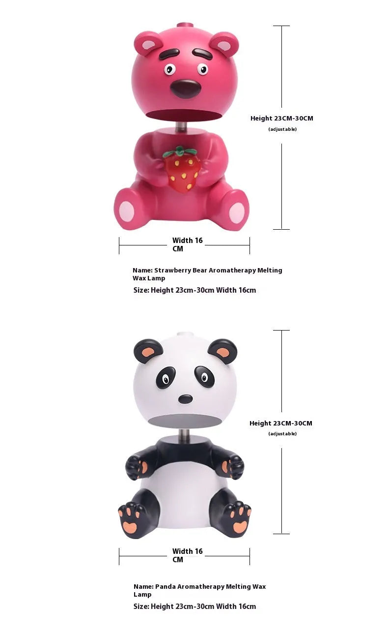 Panda aromatherapy wax home table lamp with soft night light and timer, modern simplicity style