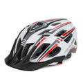 Mountain bike helmet with PC+EPS construction, USB tail light, 19 holes, adjustable 56-59CM fit, red colour