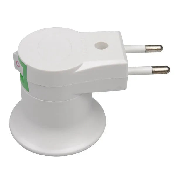 White bakelite wall plug-in E27 lamp holder with integrated switch control
