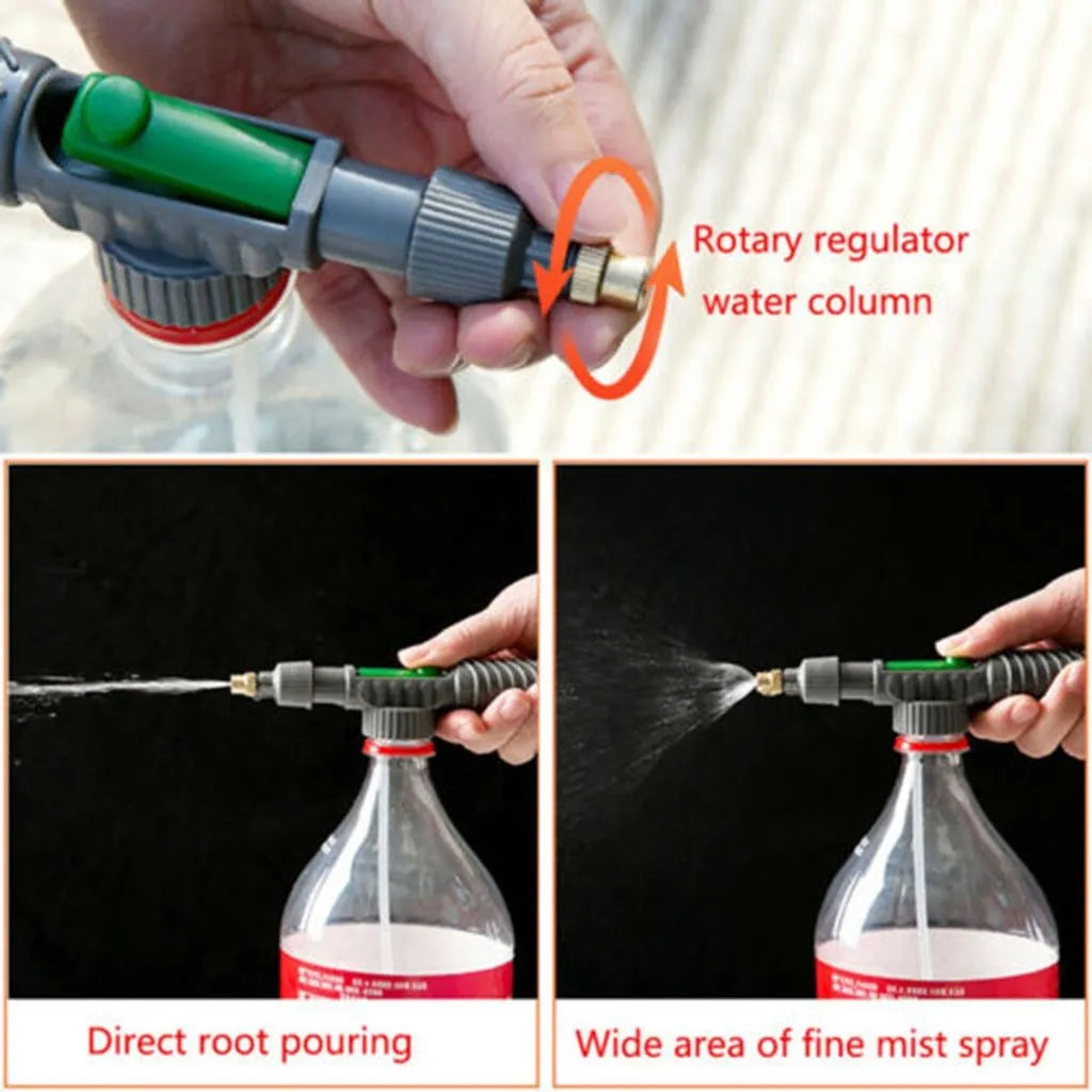 Universal plastic watering sprayer nozzle and tube for cola and sprite bottles