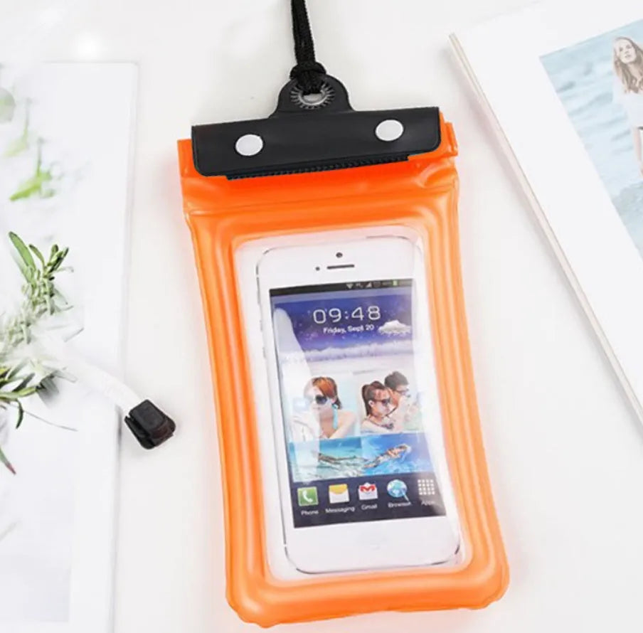 Mobile waterproof bag PVC phone pouch with three-layer seal, 6 inch capacity, 12 colours