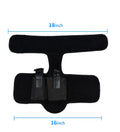 Black neoprene invisible ankle holster for universal pistol, side view showing secure fit against leg