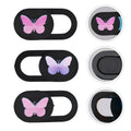 Black ABS laptop webcam privacy slider cover with adhesive backing, 1.5 cm long