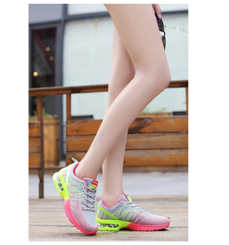 Women's casual lace-up sneakers in black with breathable mesh upper and PU insole, low heel, side view