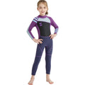 Children diving suit for girls SCR neoprene nylon wetsuit black pink colour front view