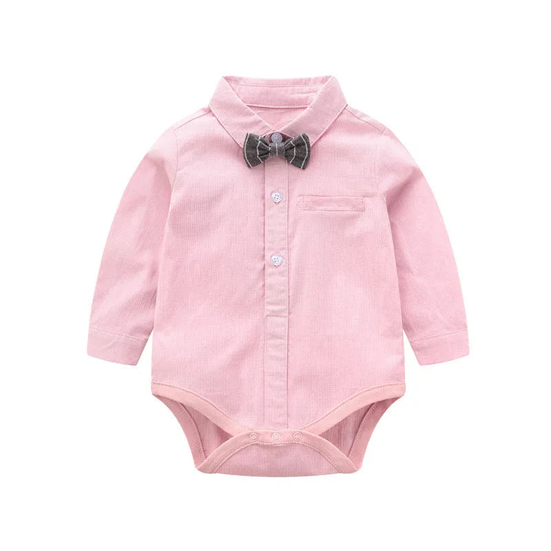 Baby boy gentleman suit set, autumn outfit with cotton-blend top and polyester trousers, sizes 59cm to 100cm