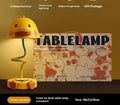 Flat duck table lamp ornament in resin and iron with USB cable, yellow colour, cute duck shape