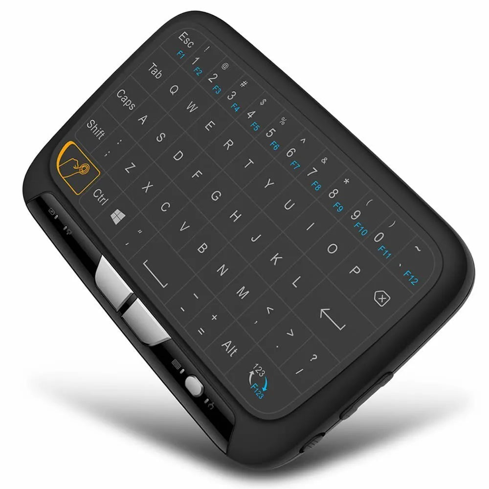 Mini H18 wireless keyboard with 5.3-inch touchpad and 2.4GHz dongle, black finish