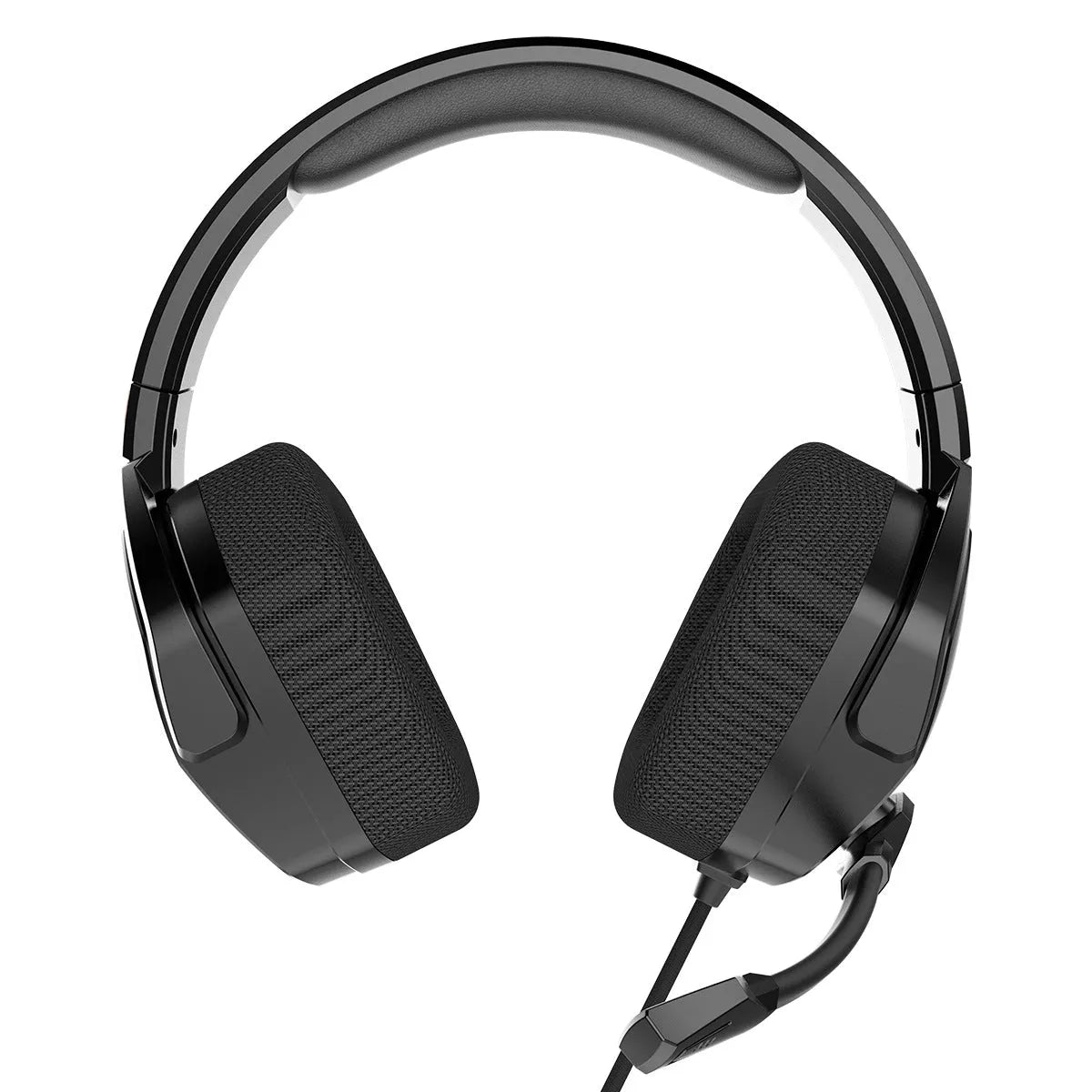 Wired esports game headset with chicken head design, 3.5mm plug, 50mm drivers, built-in mic, black orange colour