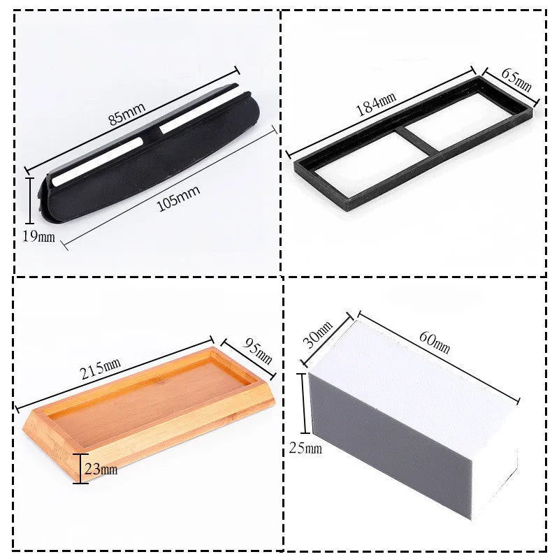 Double-sided 3000/8000 grit whetstone with bamboo base for kitchen knife sharpening