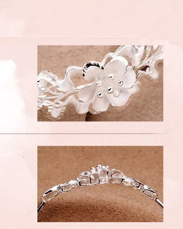 Sweet Bauhinia adjustable copper bracelet with floral bauhinia flower design for women